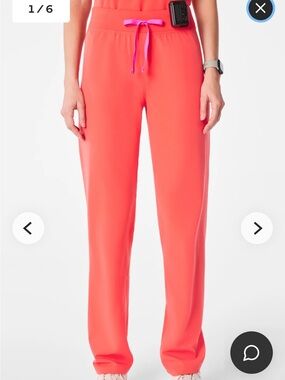 Figs Livingston High-Rise Straight-Leg Scrub Pant in chalk pink nwt